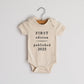 Cream First Edition 2025 Book Style Organic Baby Bodysuit Short Sleeve