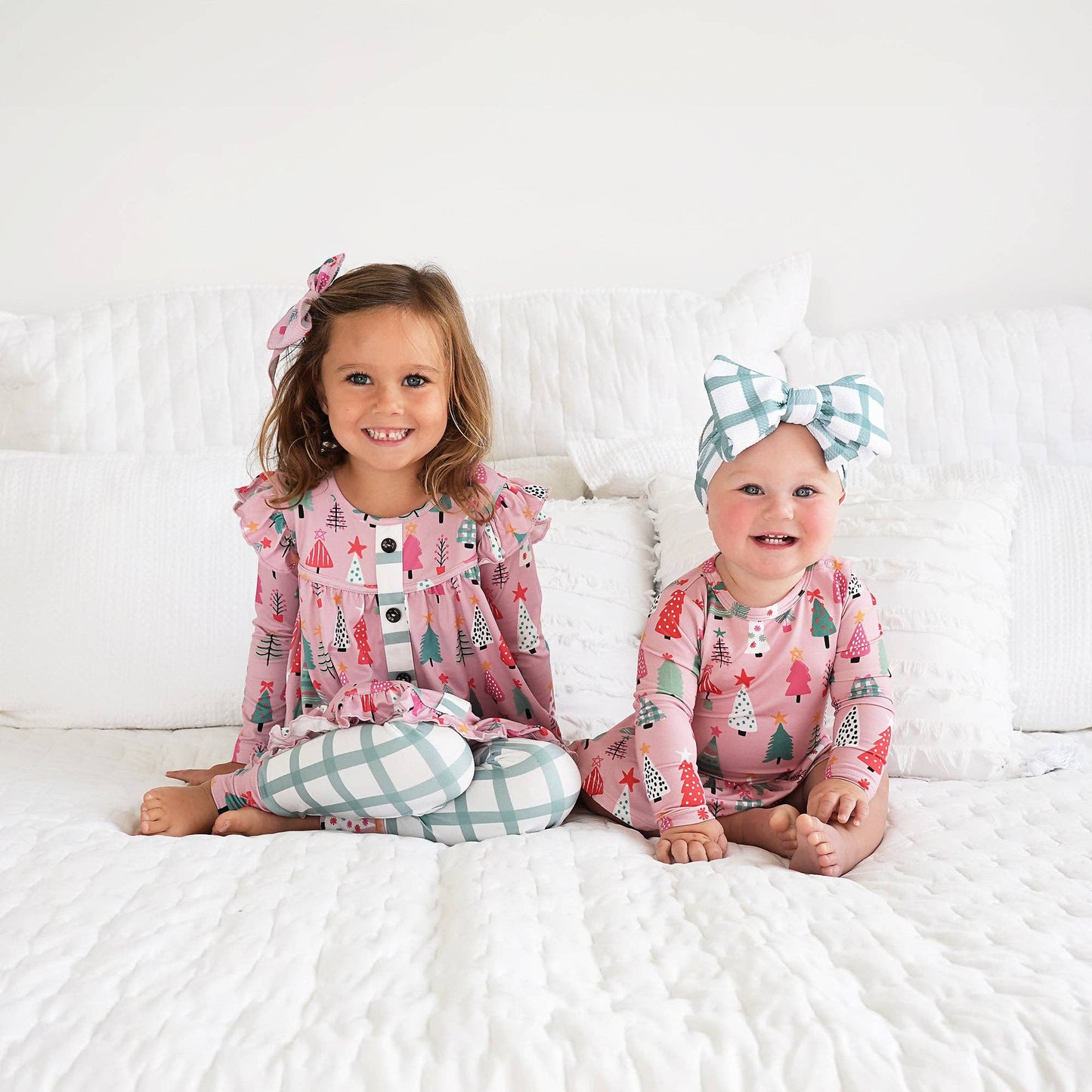 Noelle Pink Trees Peplum Set (runs big!)