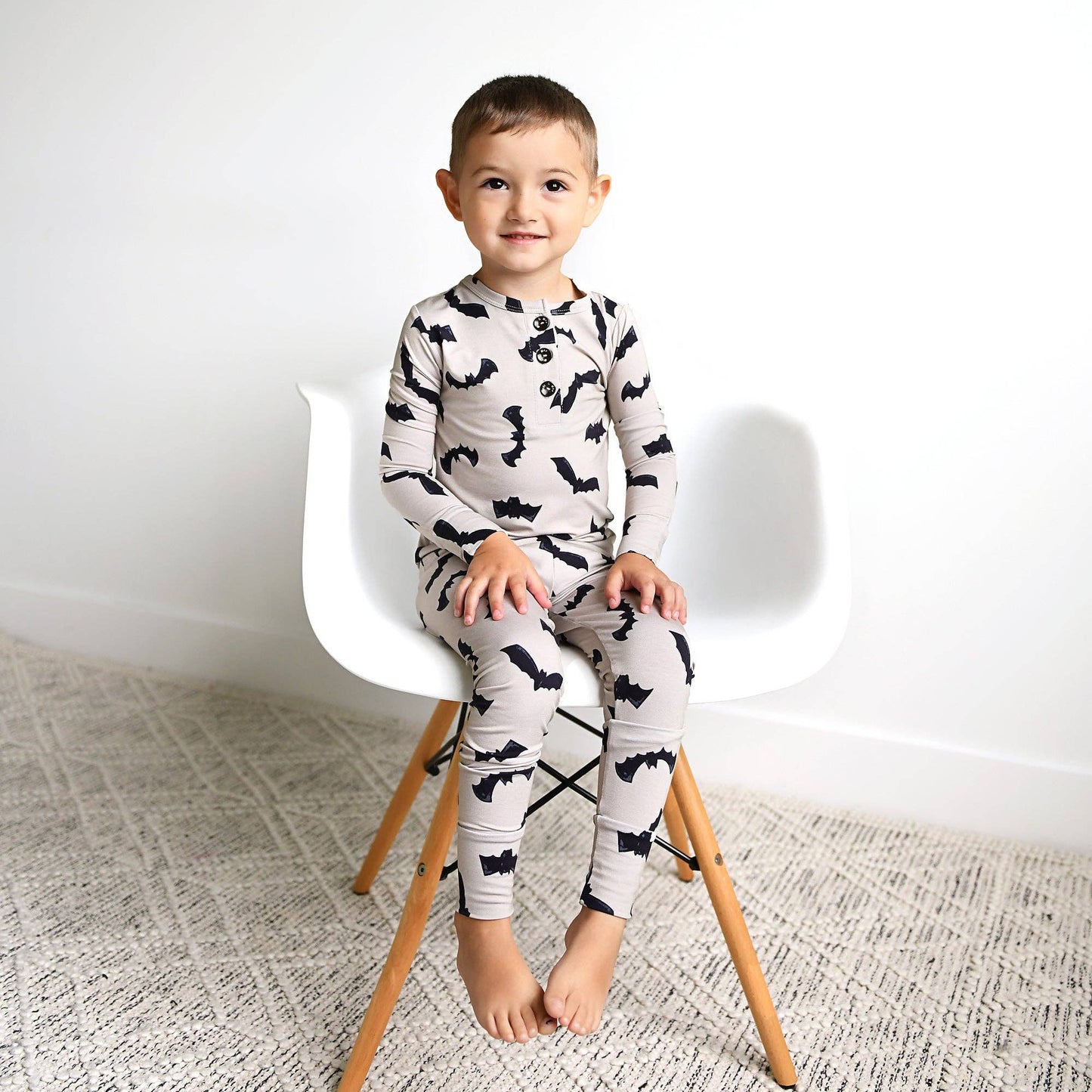 Vlad Gray Bats TWO PIECE Bamboo Halloween Kids Lounge Set