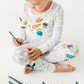 Space Coloring Pajamas 2 piece set made from Bamboo