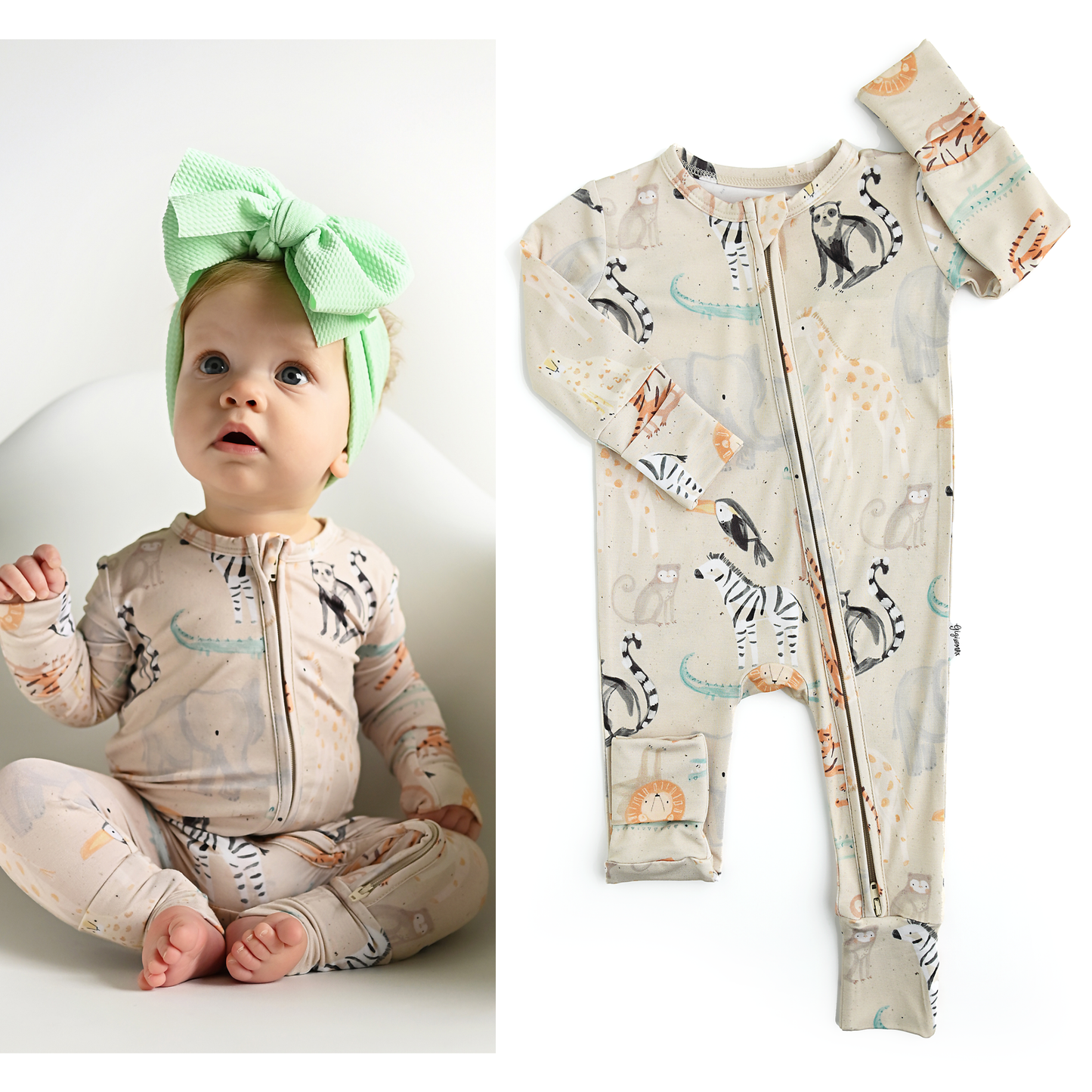 Bamboo Baby Pajama Sleepies Little Baby Zip Arlo