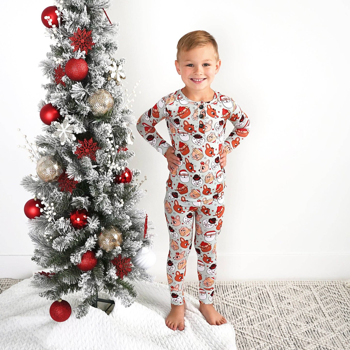 Rudolph Two Piece Bamboo Christmas Pajamas