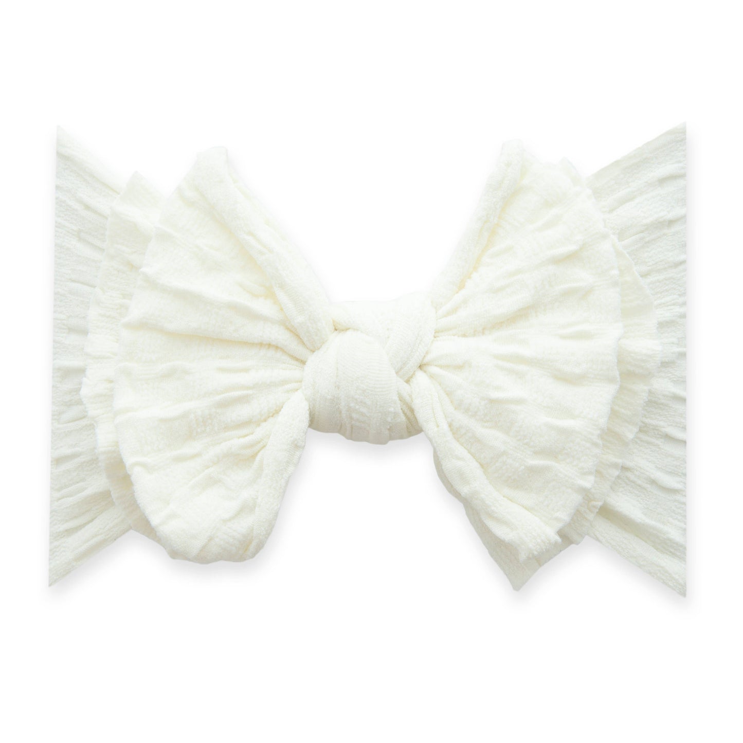 Baby Bling® Waffle FAB® textured soft nylon bow headband: Ivory