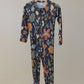 Dark Floral Zip Pajamas
