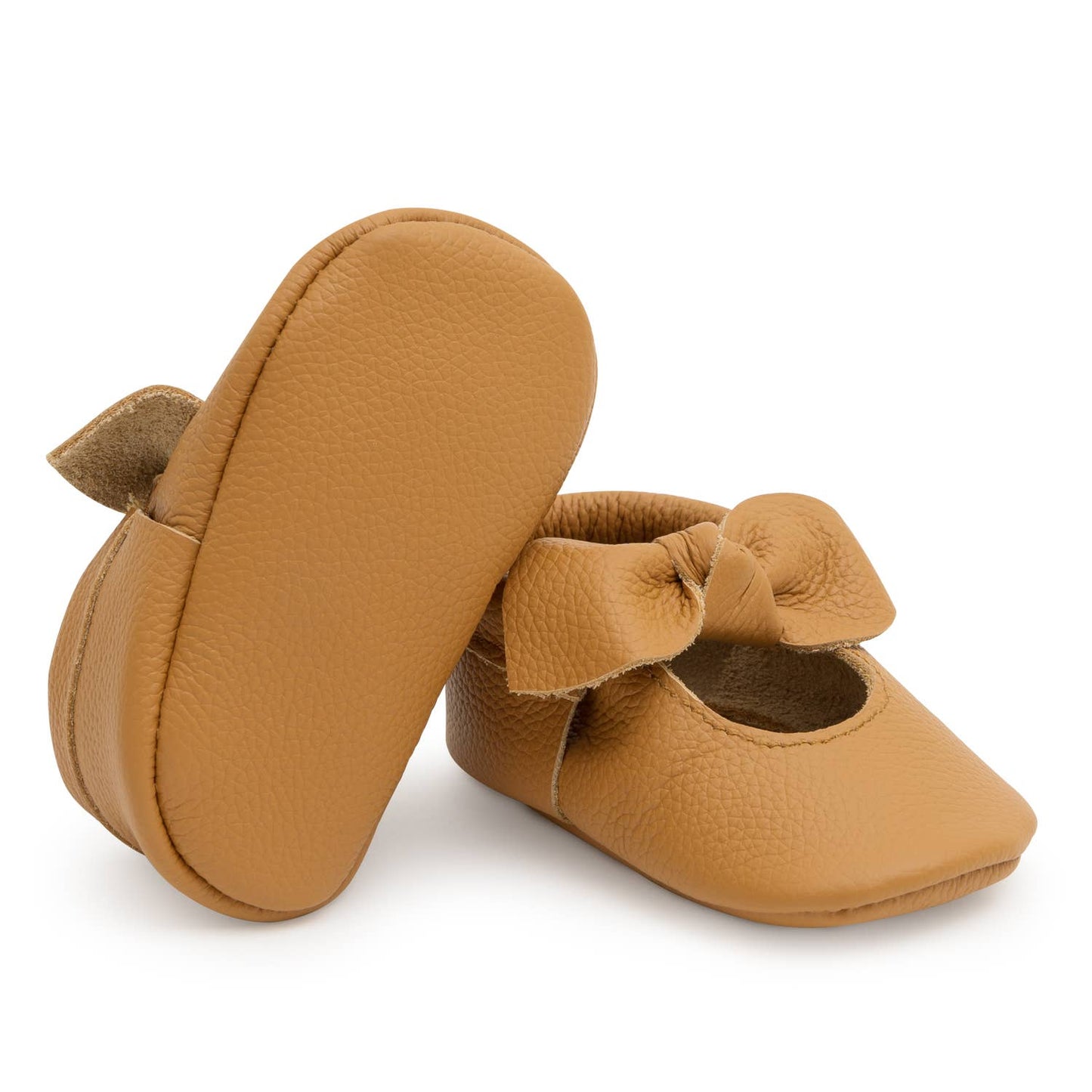 Knot Moccasins - Genuine Leather Baby Shoes (Ginger): US 5.5