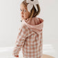 Hooded Shacket: Misty Rose Plaid