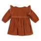 Floral Embroidered Corduroy Baby Dress & Bloomer (Organic)/ Rust Brown