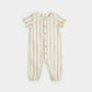 Canary Striped Cross Hatch Linen Playsuit