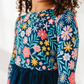 Bamboo + Tulle Dress - Girls Navy Floral Tulle Dress - Maren