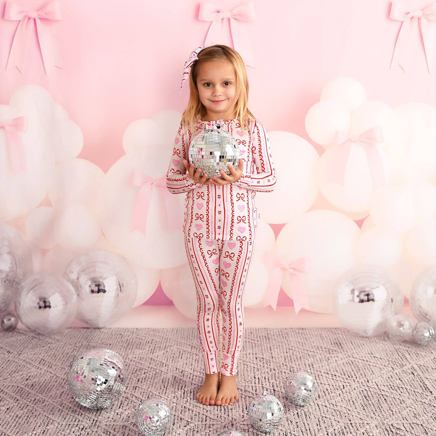 Hallie RUFFLE TWO PIECE Valentines Day Bamboo Lounge Set