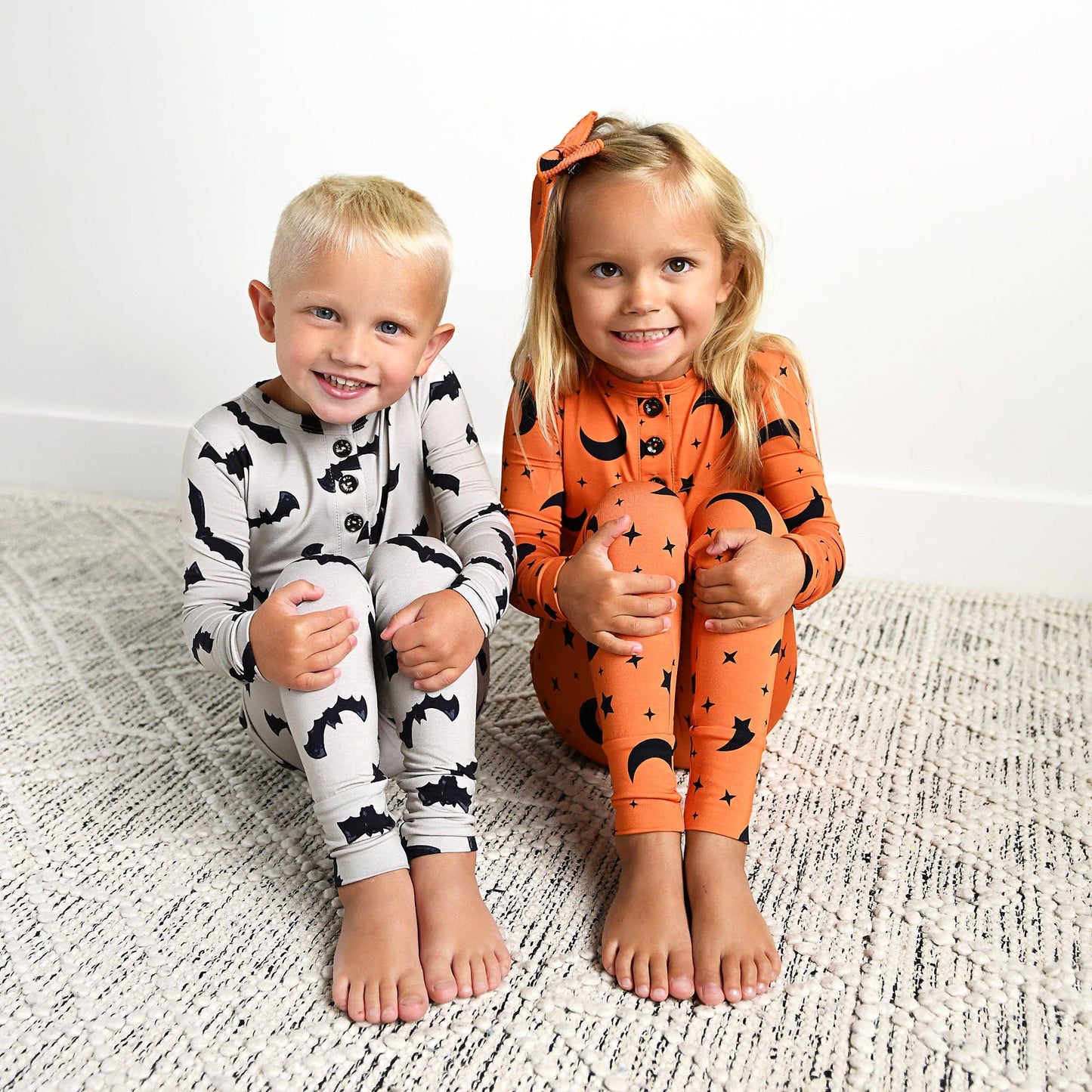 Vlad Gray Bats TWO PIECE Bamboo Halloween Kids Lounge Set