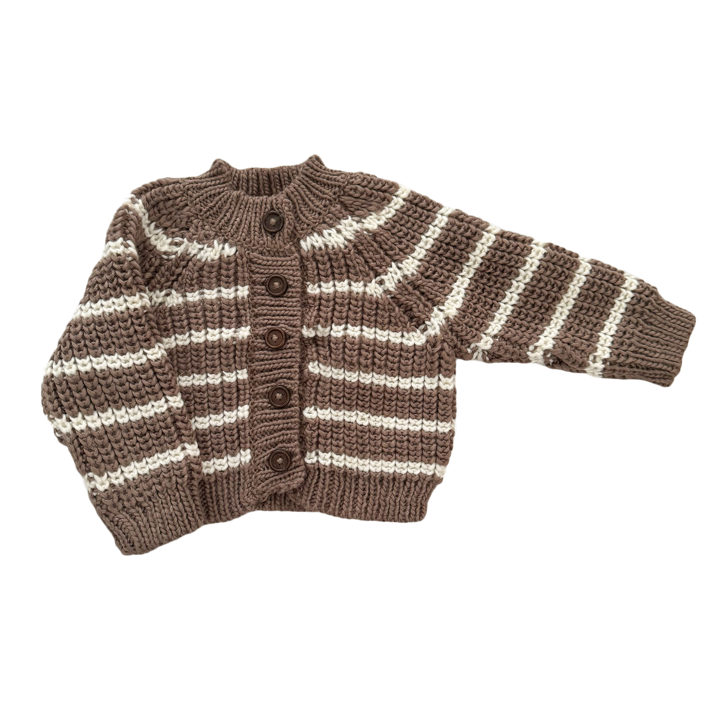 Rib Knit Stripe Cardigan, Tan | Baby & Kid Sweater: