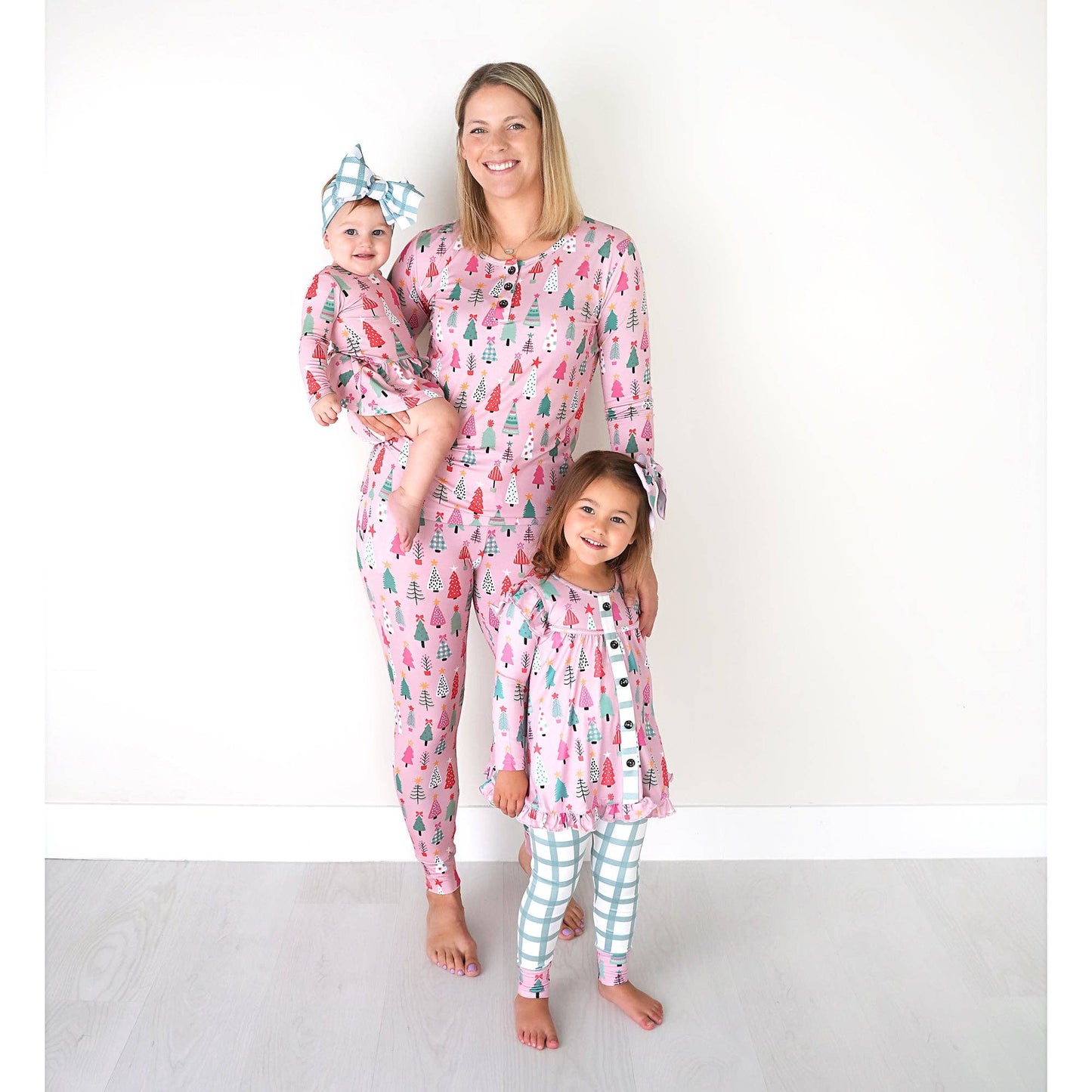 Noelle Pink Trees Peplum Set (runs big!)