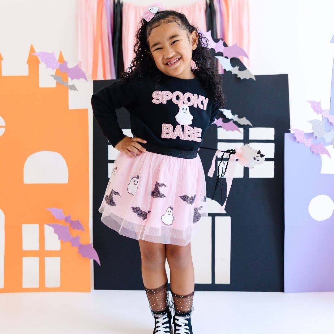 Spooky Babe Sequin Halloween Tutu - Kids Clothing