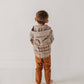 Hooded Shacket:Toffee Beige Plaid