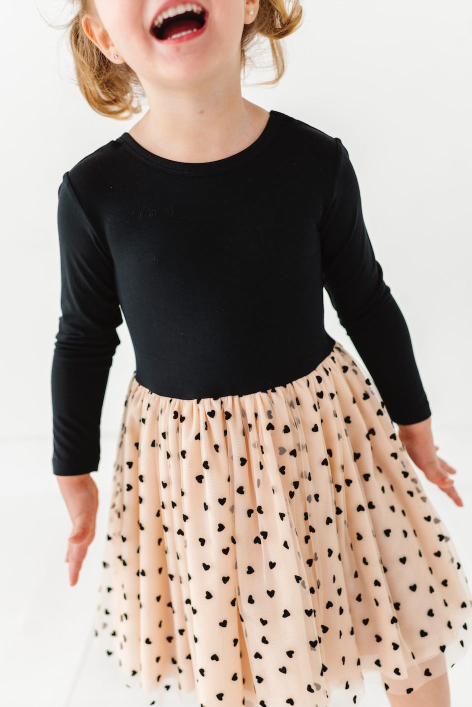 Kids Velvet Heart Dress - Girls Tulle Holiday Dress - Margot: 2