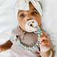 Sweetie Strap™ Silicone One-Piece Pacifier Clips: Rosewood Beaded
