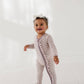 Footie Romper: Lavender Cloud Checkered