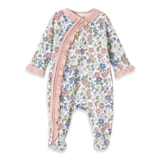 Baby Girl's Meadow Fields Zipper Romper