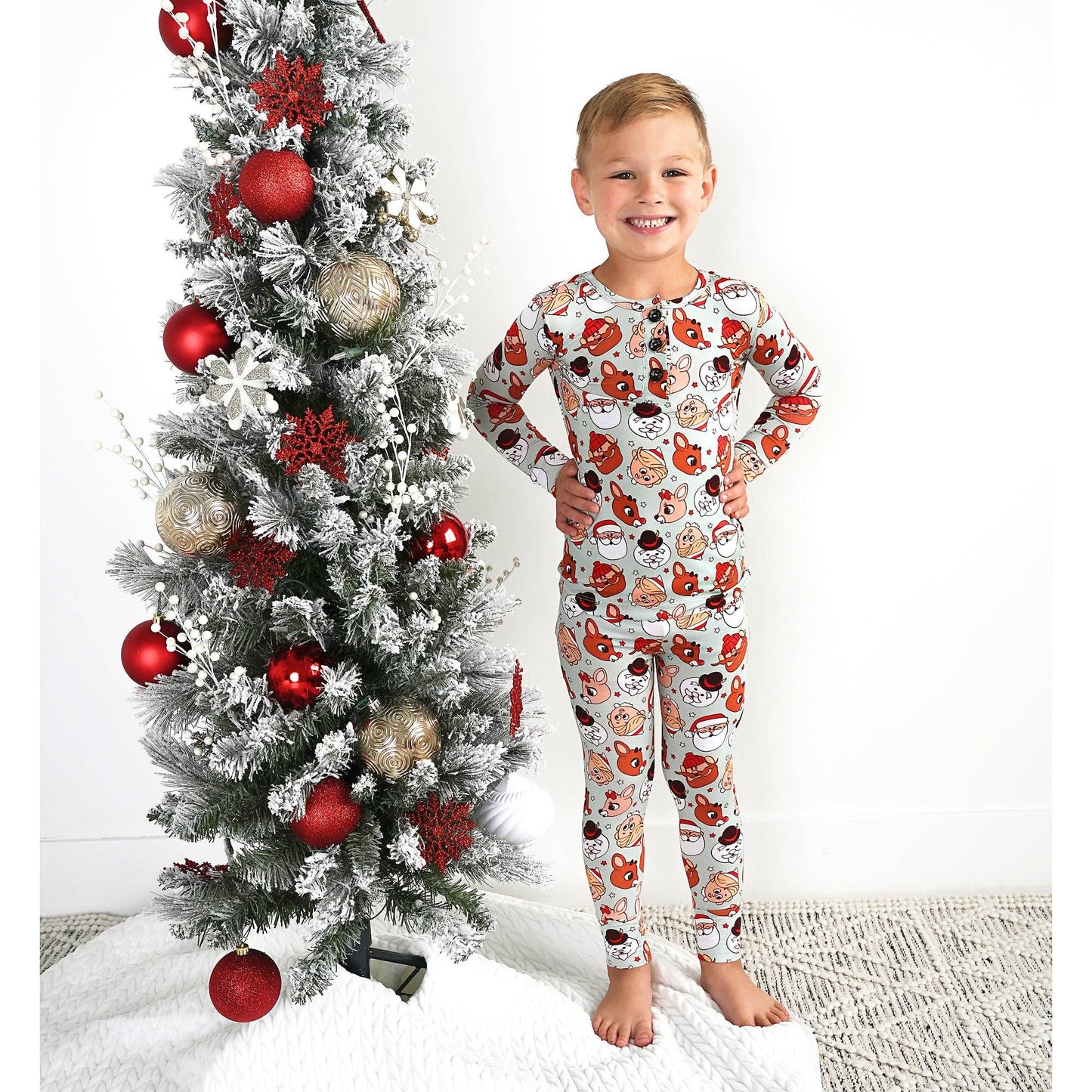 Rudolph Two Piece Bamboo Christmas Pajamas