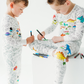 Space Coloring Pajamas 2 piece set made from Bamboo