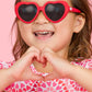 Girls Red Heart Shaped Sunglasses: Red / 2T-10