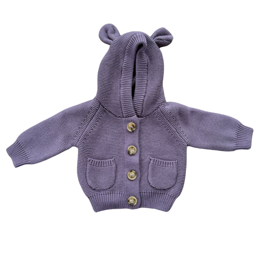 Knit Hoodie: Plum