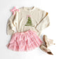 Coquette Christmas Tree Knit Sweater - Kids Clothing Holiday