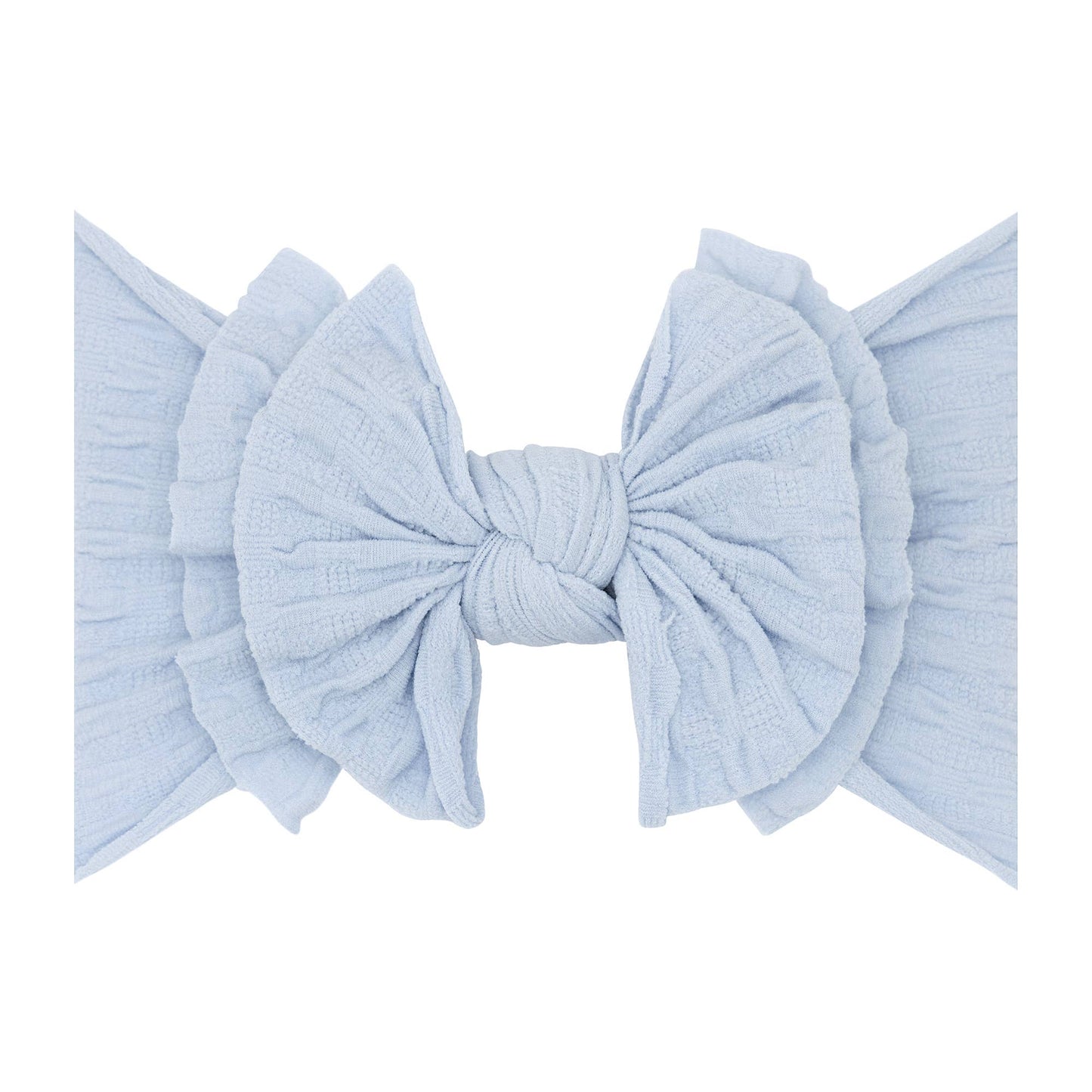 Baby Bling® Waffle FAB® textured soft nylon bow headband: Dusty Blue