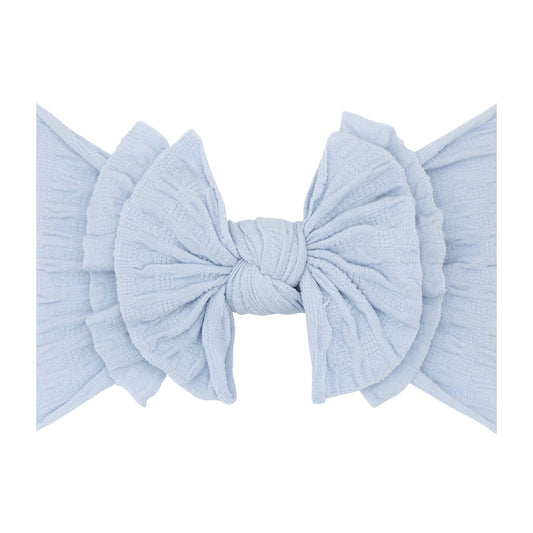 Baby Bling® Waffle FAB® textured soft nylon bow headband: Dusty Blue