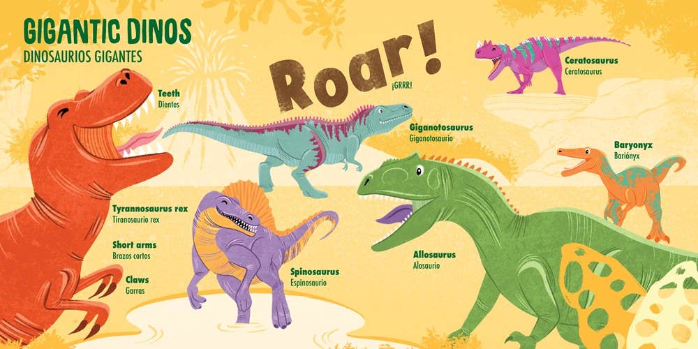 My First 100 Dino Words in English and Spanish- Lil' Libros