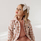 Hooded Shacket: Misty Rose Plaid