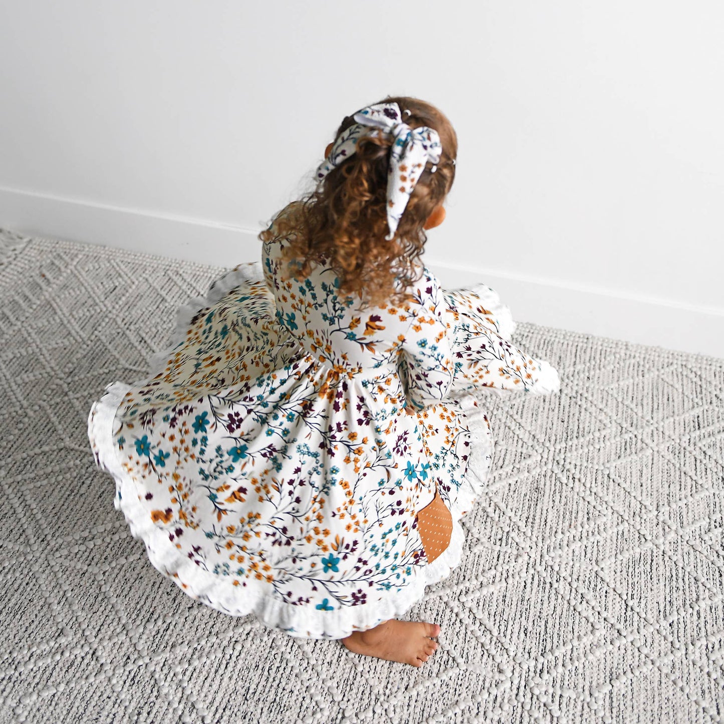 Maren Floral BUTTON DRESS Kids Fall Outfit