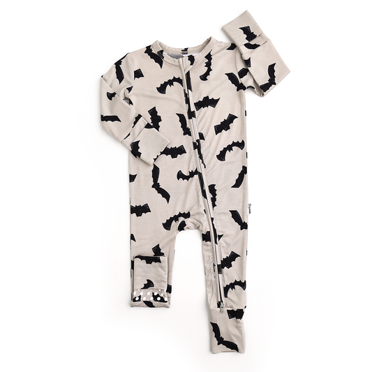 Vlad Gray Bats ZIP Bamboo Halloween Sleepies
