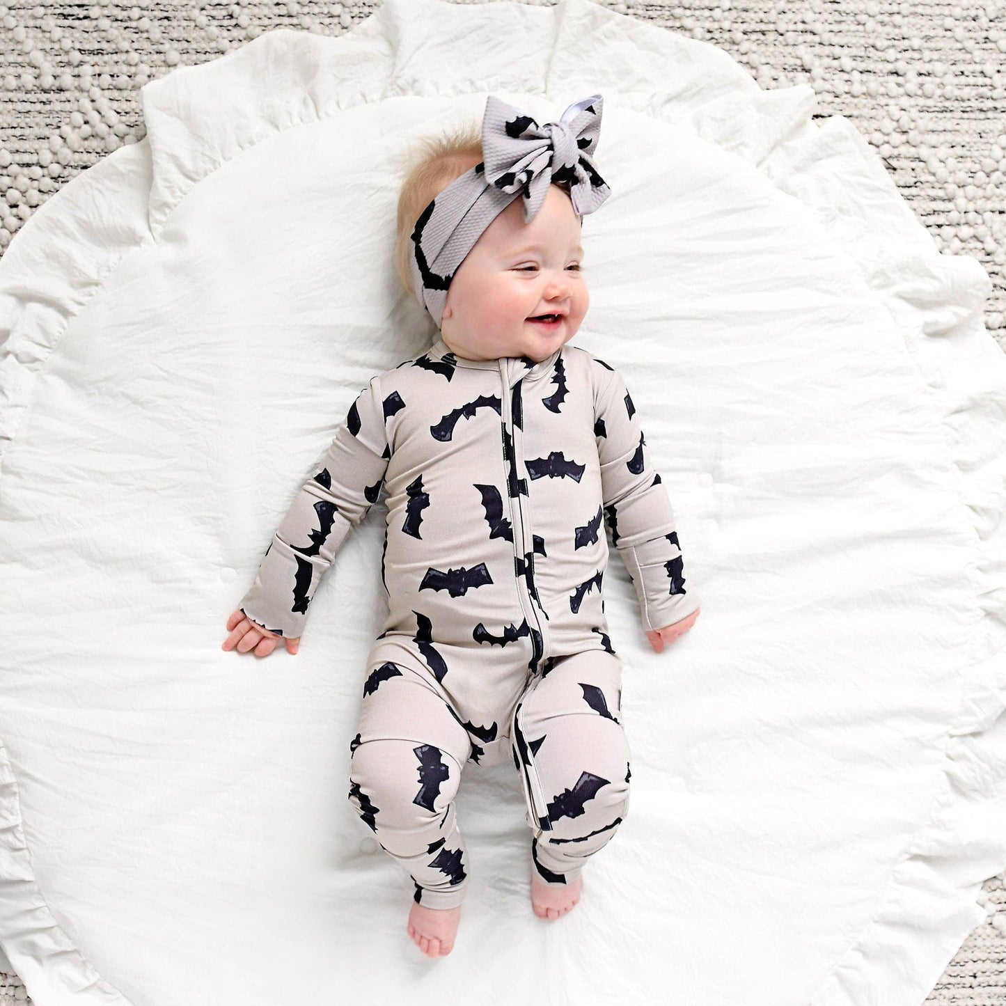 Vlad Gray Bats ZIP Bamboo Halloween Sleepies