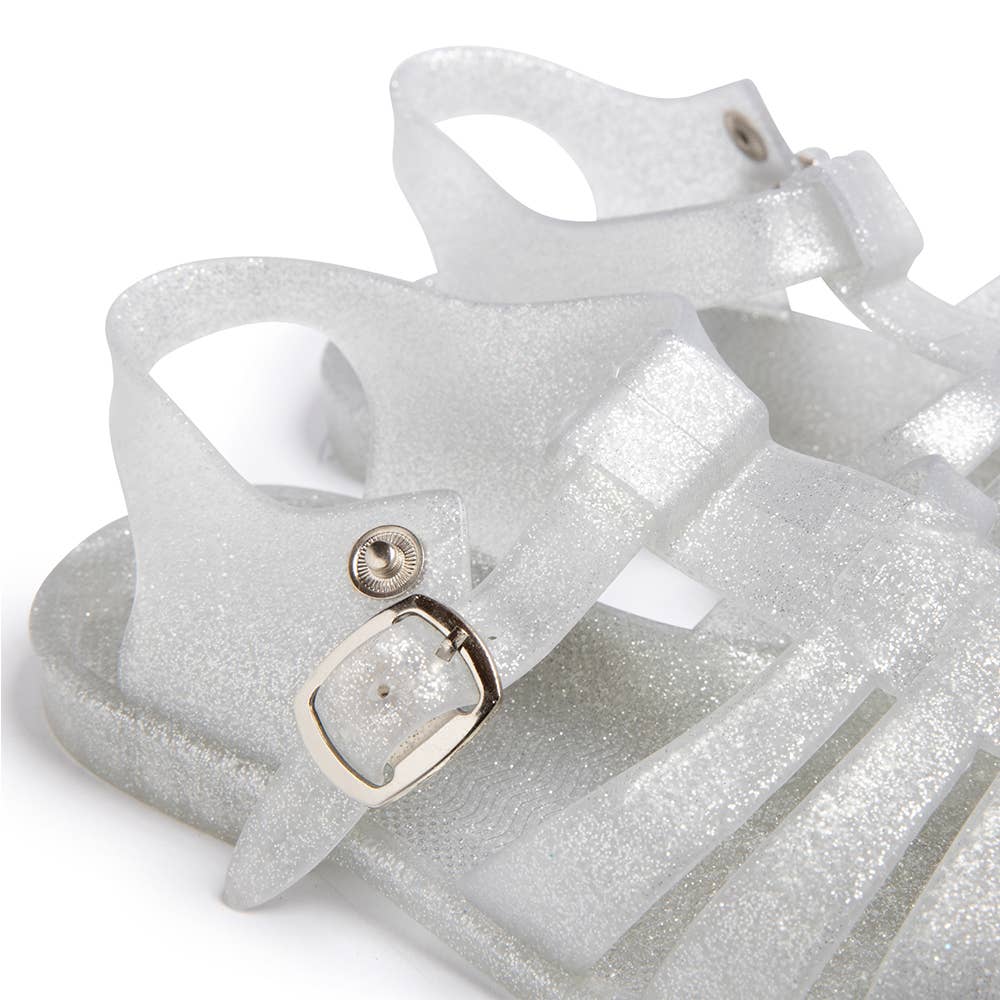 JELLY SANDAL: Silver Glitter