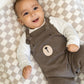 Bear Sweater Knit Baby Overall & Bodysuit Set (Organic): Cocoa Heather