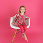 Rose Peplum Set Valentines Day Two Piece Outfit Red and Pink: (runs big!)