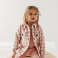 Hooded Shacket: Misty Rose Plaid