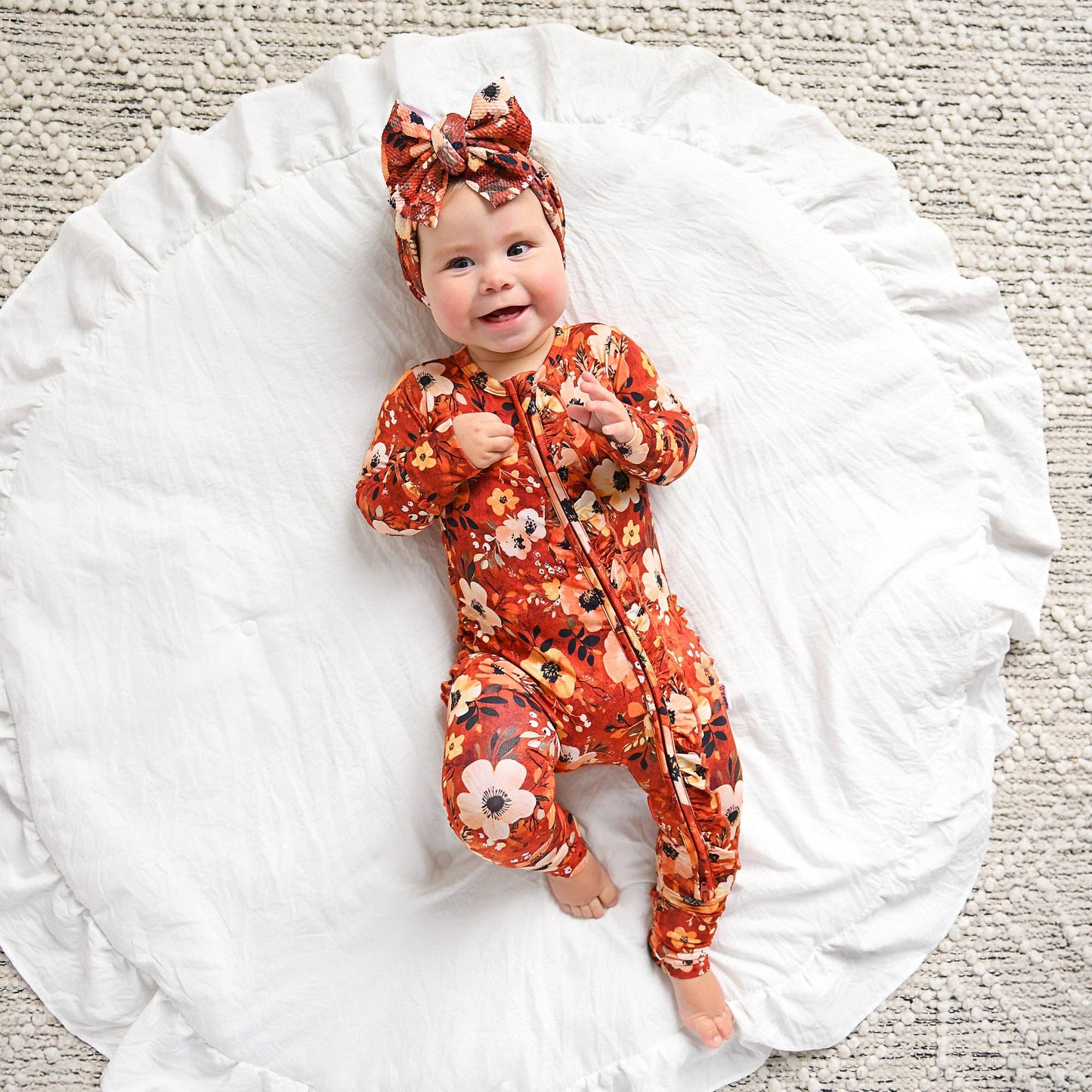 Auburn RUFFLE ZIP Bamboo Fall Sleepies Little