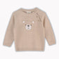 Teddy Bear Applique Baby Raglan Pullover (Organic Cotton): Oat Heather