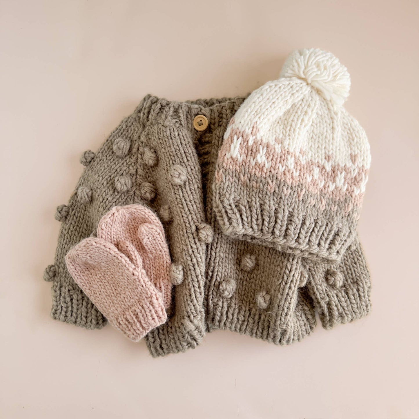 Popcorn Cardigan Flax Sweater