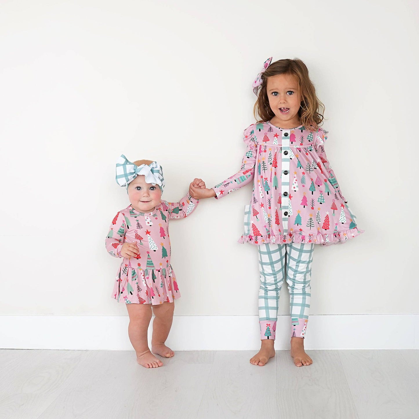 Noelle Pink Trees Peplum Set (runs big!)