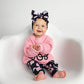 Shade Black & Pink Ghost LEGGINGS Halloween Bamboo Kids Lounge