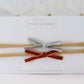 Petite Velvet Headband Set: Seafom/Rust