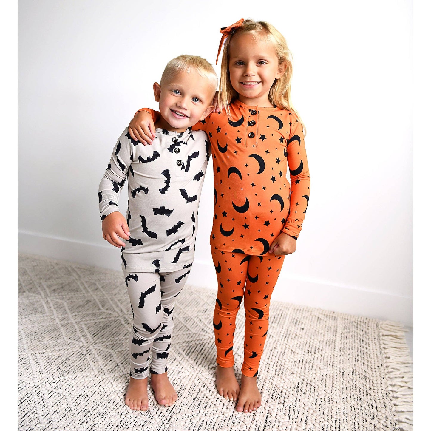 Vlad Gray Bats TWO PIECE Bamboo Halloween Kids Lounge Set