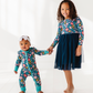 Bamboo + Tulle Dress - Girls Navy Floral Tulle Dress - Maren