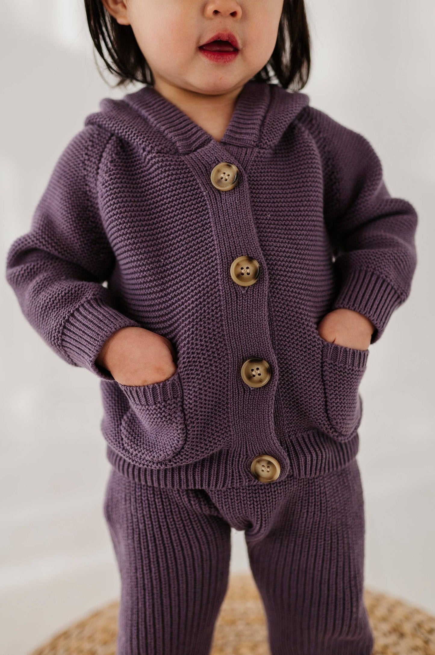 Knit Hoodie: Plum