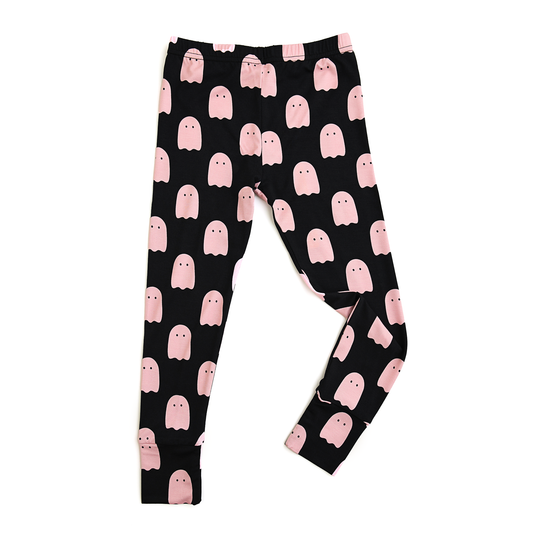 Shade Black & Pink Ghost LEGGINGS Halloween Bamboo Kids Lounge