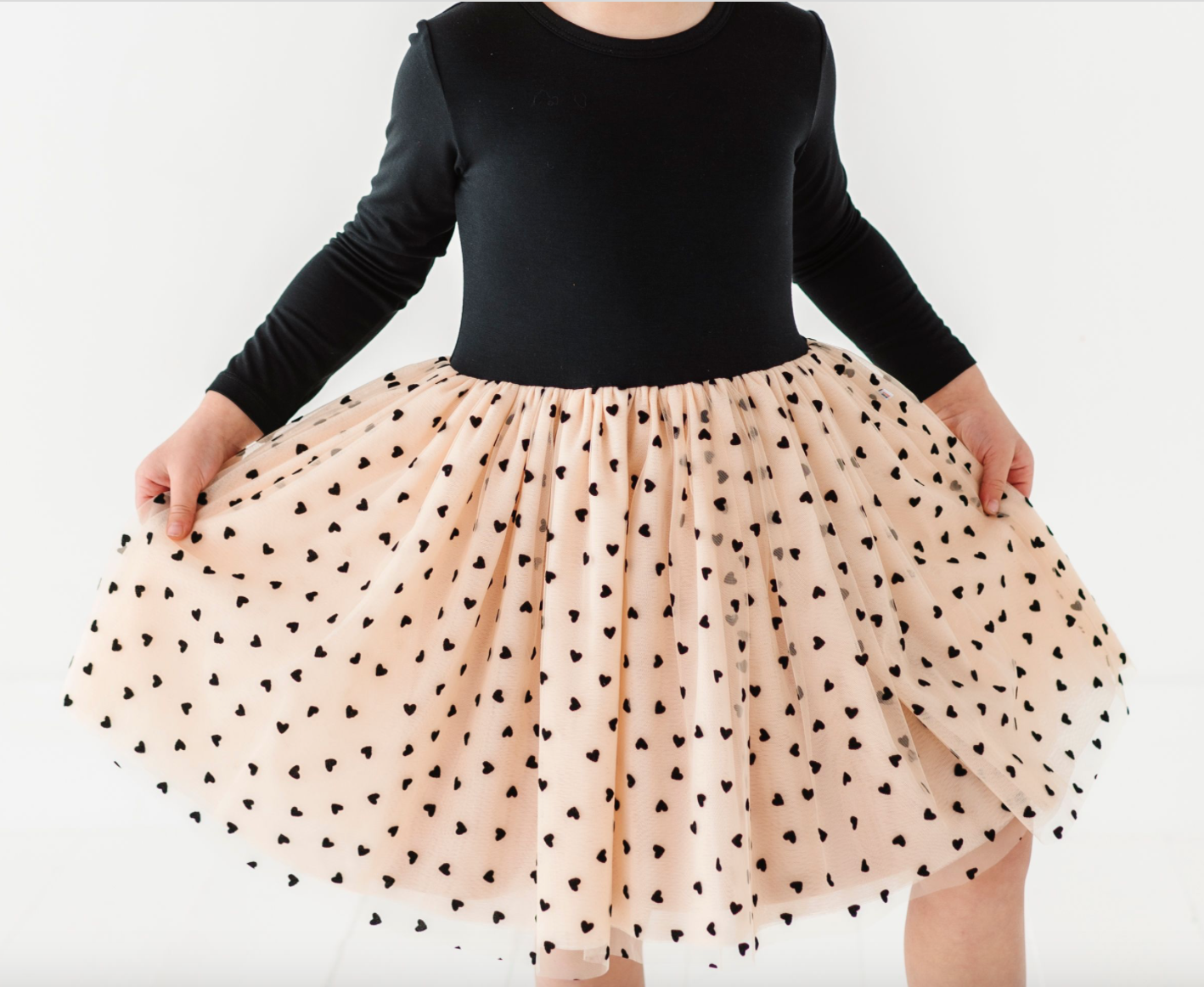 Kids Velvet Heart Dress - Girls Tulle Holiday Dress - Margot: 2